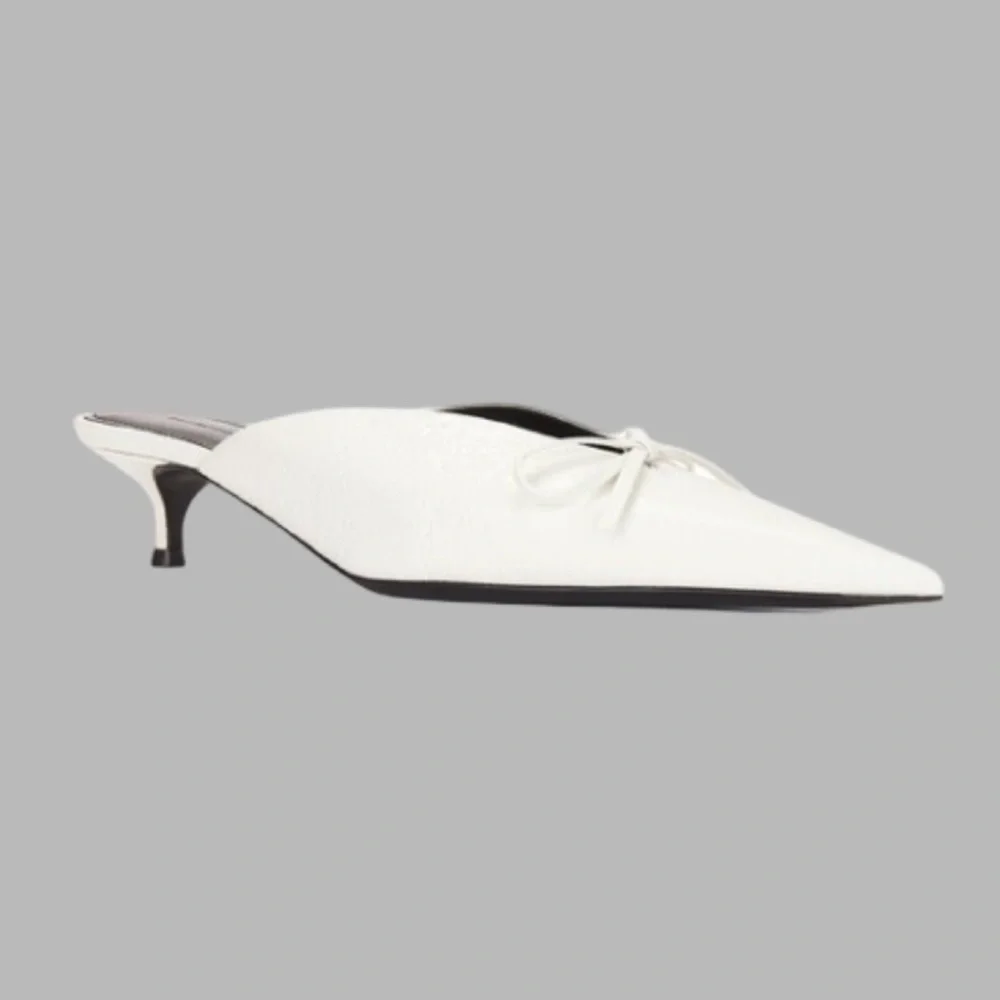 NWT BALENCIAGA Leather Elegant White Mules Size 38 - Picture 7 of 16